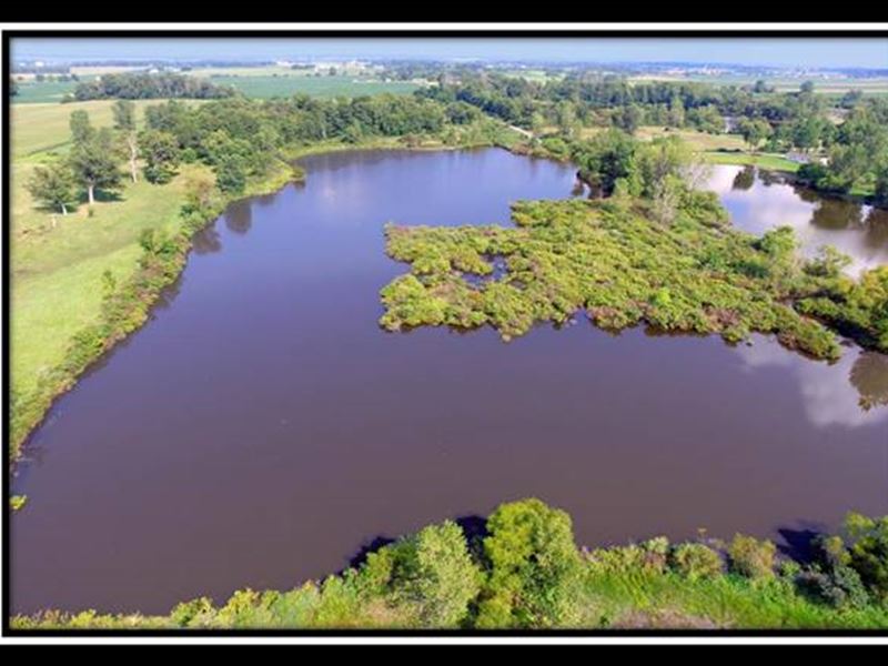 13.39 Acres with 7.5 Acre Lake : West Liberty : Logan County : Ohio