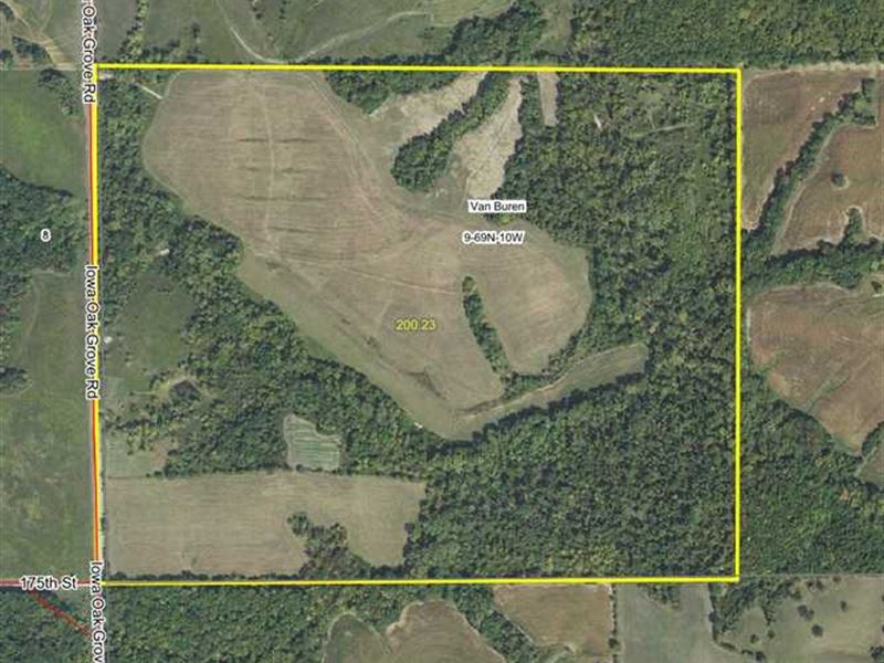 200 Acre Farm for Sale in Van Bure : Douds : Van Buren County : Iowa