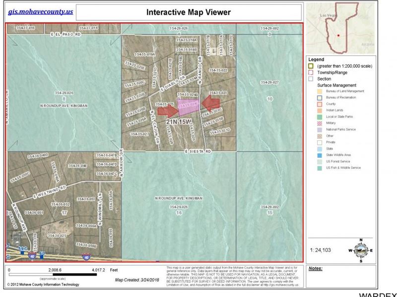 Peacock Mountain Ranch Land Kingman, Ranch for Sale in Arizona, 161621