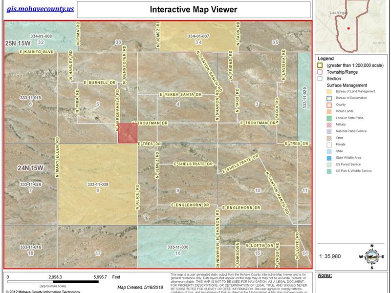 Ranch & Farm Land Mountain Vista : Kingman : Mohave County : Arizona