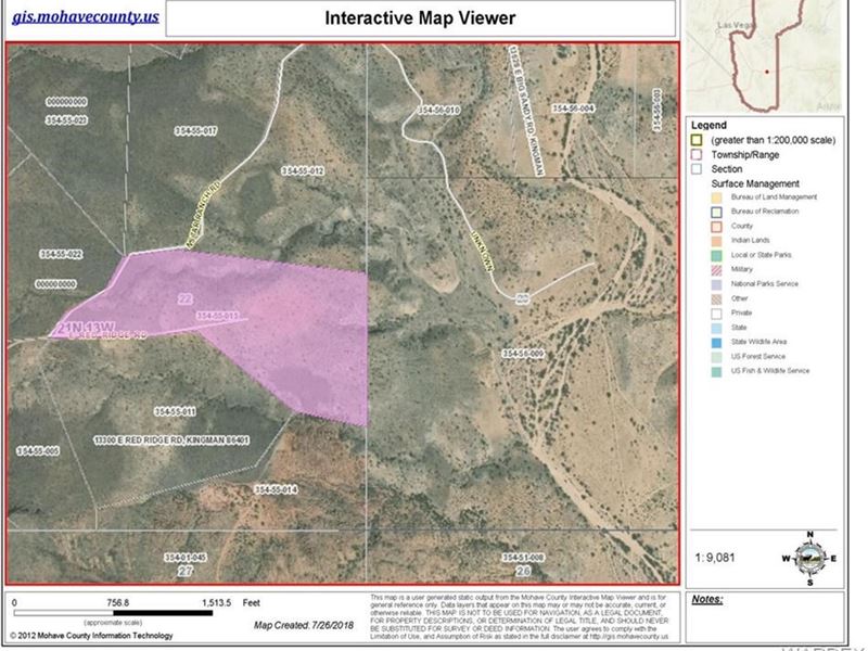 40 Acres Cedar Hill Ranches Kingman, Ranch for Sale in Arizona, 161636