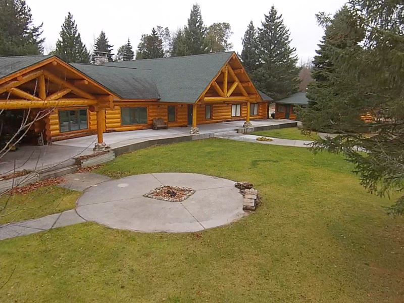 Hunting Ranch Log Home Airstrip : Curran : Alcona County : Michigan
