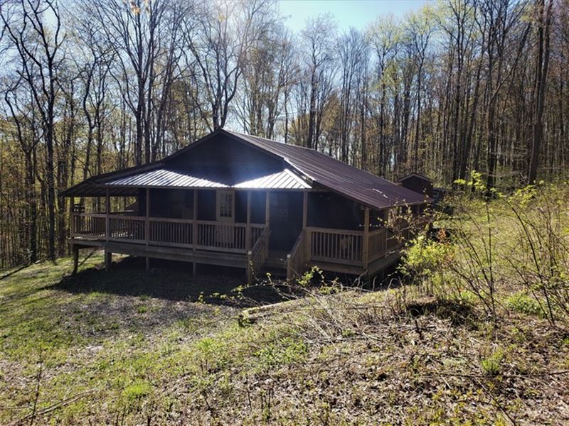 Two Camps Bordering State Forest : Lincklaen : Chenango County : New York