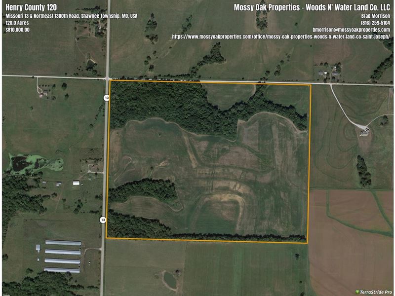 Exceptional Row Crop Farm with Gr : Chilhowee : Henry County : Missouri