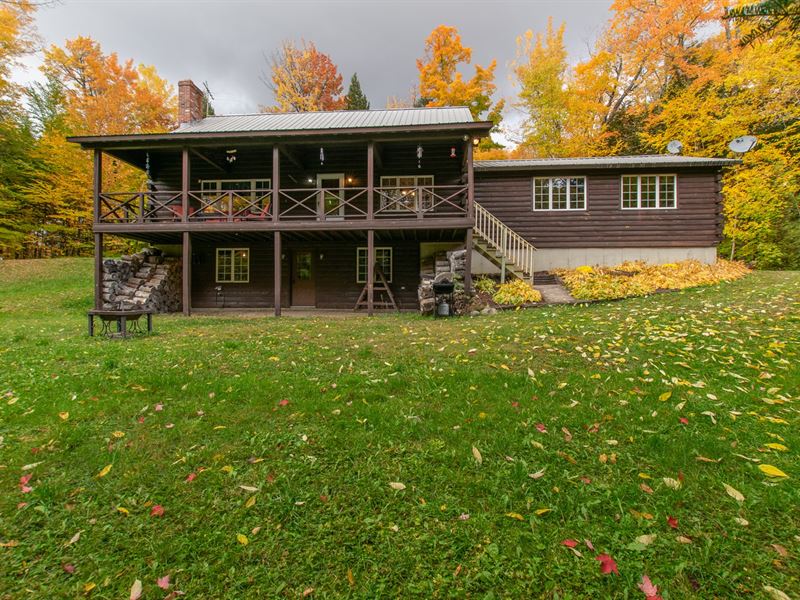 Lakefront Log Home in Maine Ranch for Sale in Lowell, Penobscot