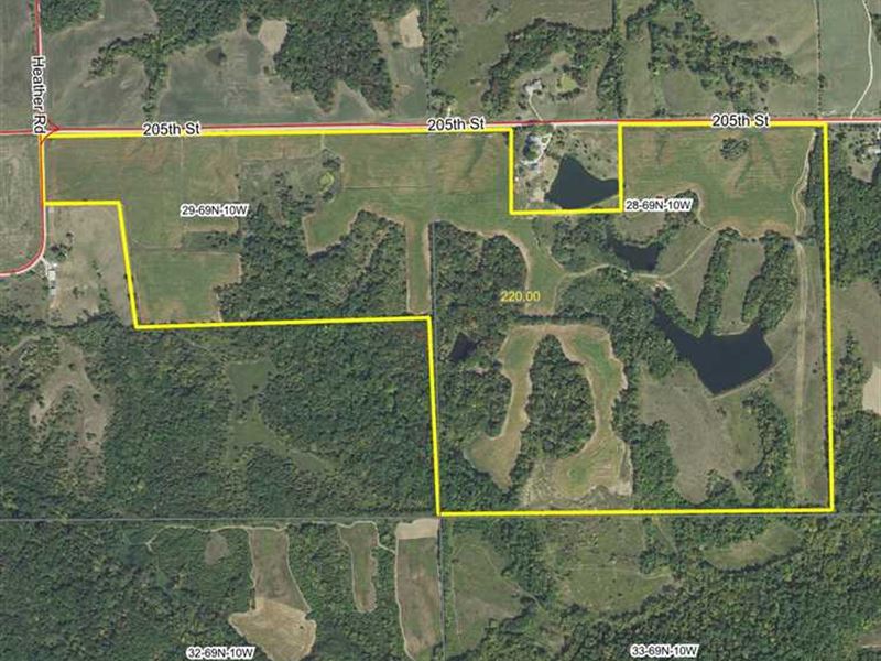220 Acres Van Buren County, IA Lan : Keosauqua : Van Buren County : Iowa