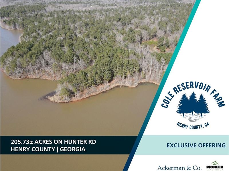 Cole Reservoir, 205.73 Acres : Locust Grove : Henry County : Georgia