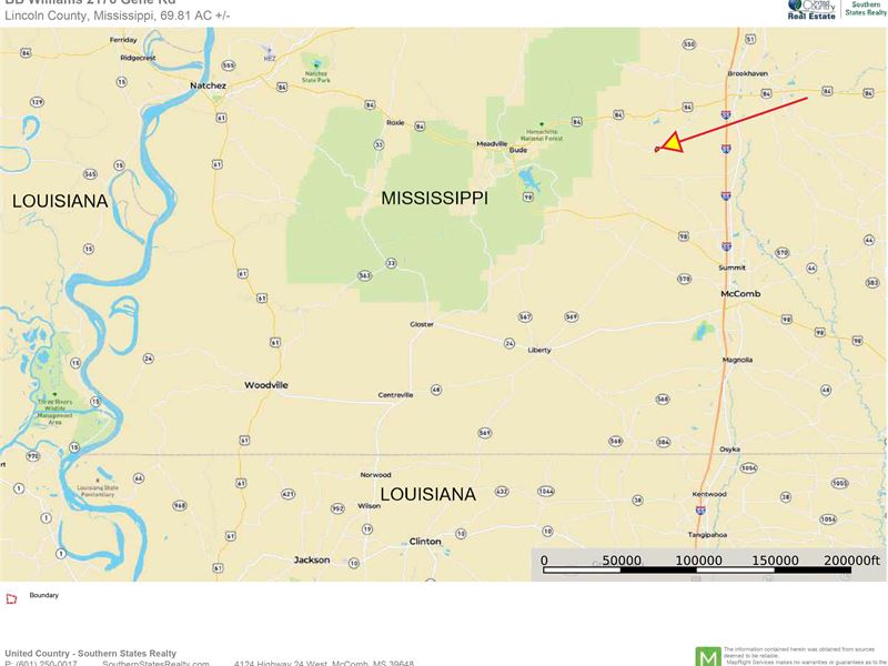 70 Acres Pasture Land for Sale West : Brookhaven : Lincoln County : Mississippi