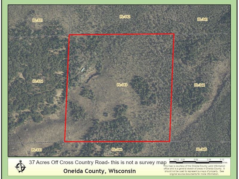 37 Ac Hunting Land : Pine Lake : Oneida County : Wisconsin