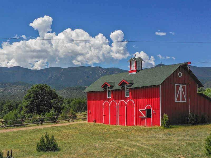 Mountain Log Home with Classic Barn : Florence : Fremont County : Colorado