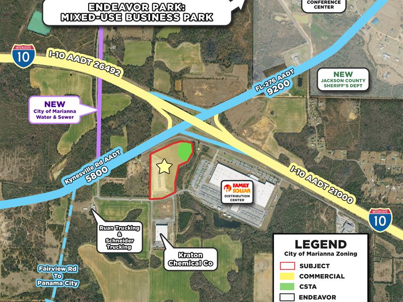 24+/- Acres of Commercial Land : Marianna : Jackson County : Florida