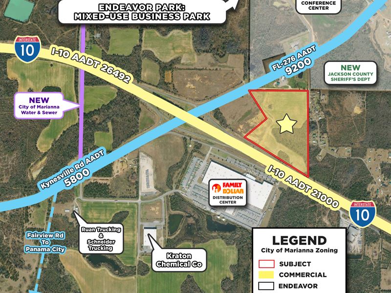 46.95 Acre Commercial Property : Marianna : Jackson County : Florida