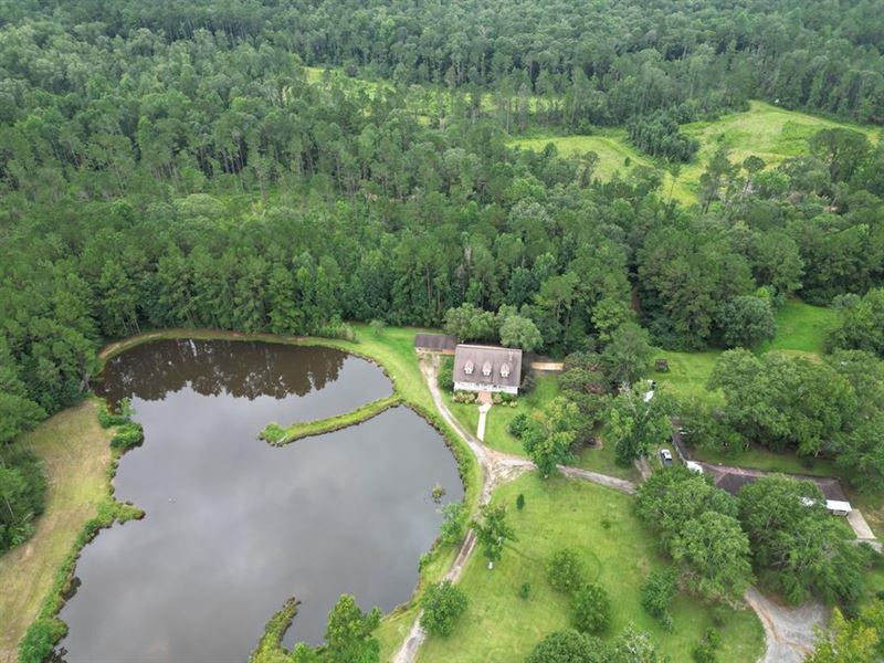 Executive Home & 88+ Acres : Monticello : Lawrence County : Mississippi