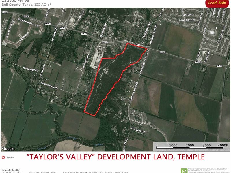 122+ Acres, Taylor's Valley : Temple : Bell County : Texas