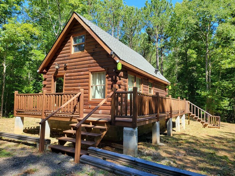 Log Cabin with 61.37 Wooded Acres : Junction City : Talbot County : Georgia