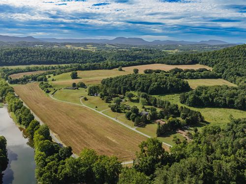 195 Acres with River Frontage : Buena Vista : Rockbridge County : Virginia