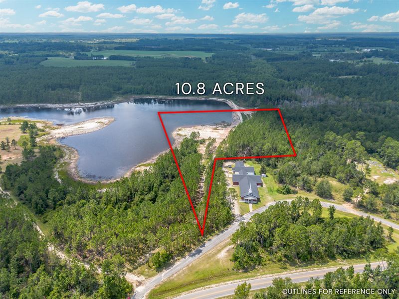 10.8 Acres Piney Bluff Lakefront : Baxley : Appling County : Georgia