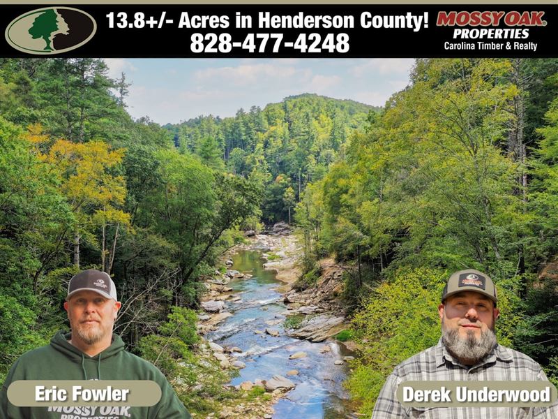 13.86 Acres with 475' of Broad : Bat Cave : Henderson County : North Carolina