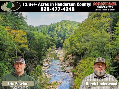 13.86 Acres With 475' of Broad : Bat Cave : Henderson County : North Carolina