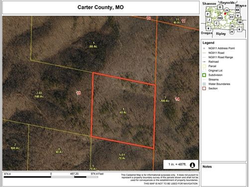 40 Acres of Undeveloped Land : Van Buren : Carter County : Missouri