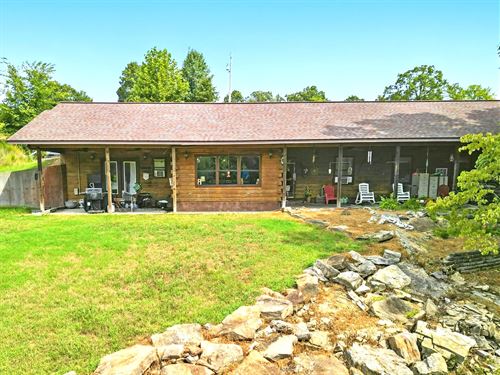 Earth-Berm Log Home on 19 Acres : Gainesville : Ozark County : Missouri