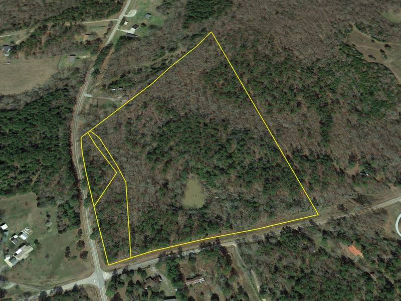21 Acre Wooded Corner Lot : Elberton : Elbert County : Georgia