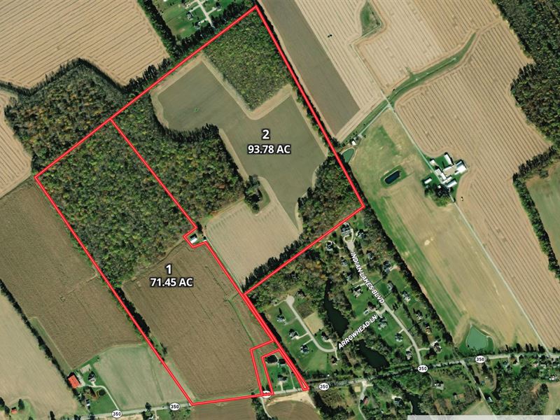 162 Acres/2 Tracts Warren Co. Land : Clarksville : Warren County : Ohio