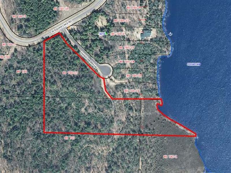 10 Acres on Squaw Lake : Minocqua : Oneida County : Wisconsin